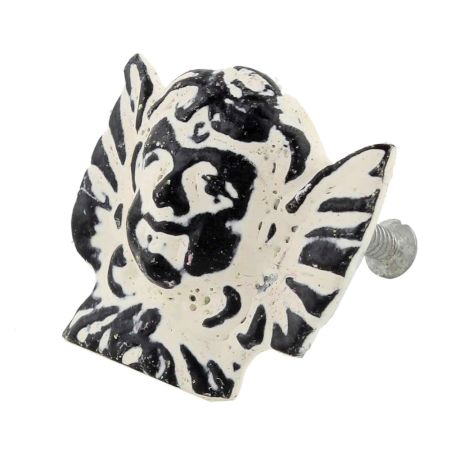 Cream Angel Distressed Iron Cabinet Knob